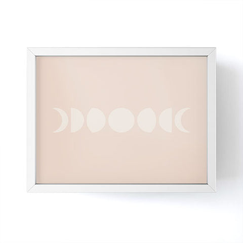 Colour Poems Minimal Moon Phases Light Pink Framed Mini Art Print