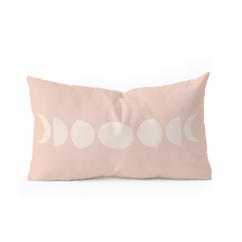 Colour Poems Minimal Moon Phases Light Pink Oblong Throw Pillow