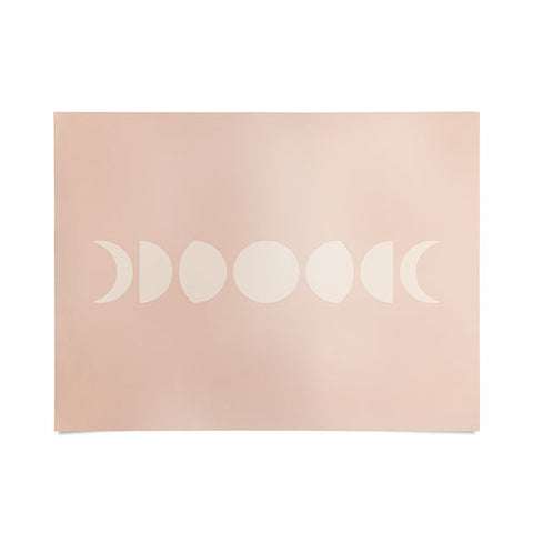 Colour Poems Minimal Moon Phases Light Pink Poster