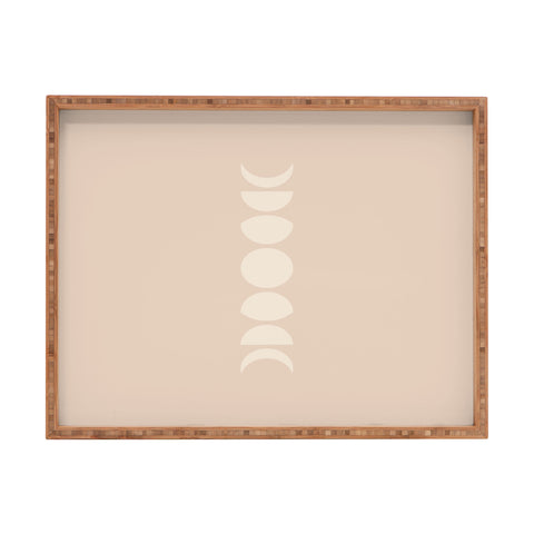 Colour Poems Minimal Moon Phases Light Pink Rectangular Tray