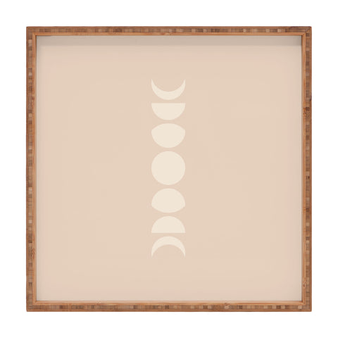 Colour Poems Minimal Moon Phases Light Pink Square Tray