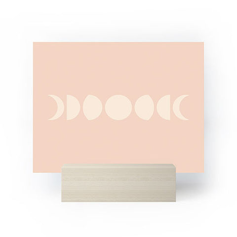 Colour Poems Minimal Moon Phases Light Pink Mini Art Print