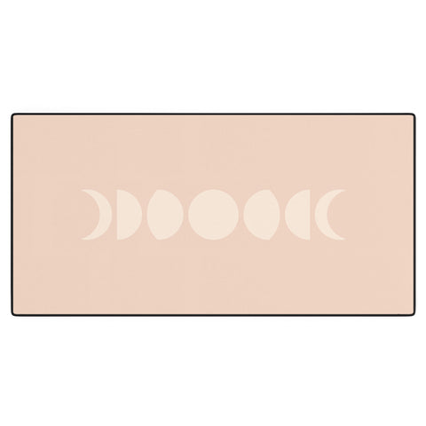 Colour Poems Minimal Moon Phases Light Pink Desk Mat