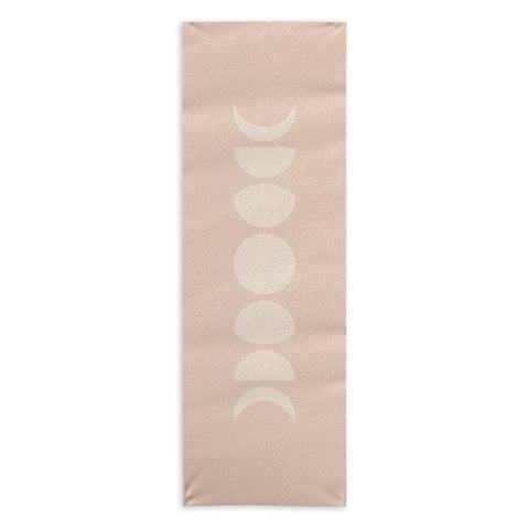 Colour Poems Minimal Moon Phases Light Pink Yoga Towel