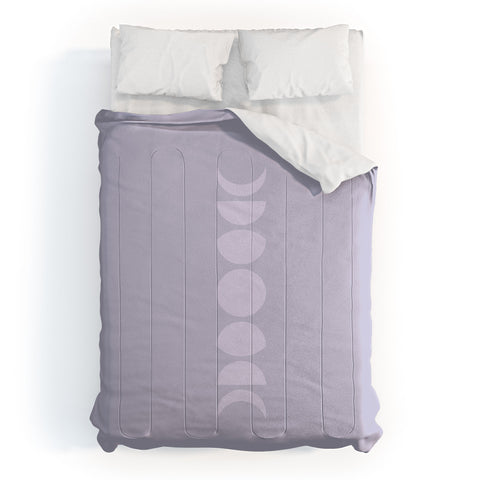 Colour Poems Minimal Moon Phases Lilac Comforter
