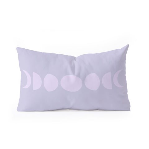 Colour Poems Minimal Moon Phases Lilac Oblong Throw Pillow