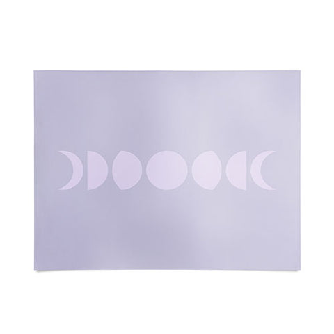 Colour Poems Minimal Moon Phases Lilac Poster