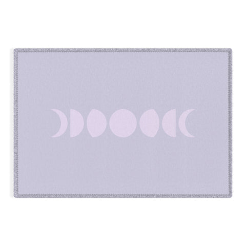 Colour Poems Minimal Moon Phases Lilac Outdoor Rug