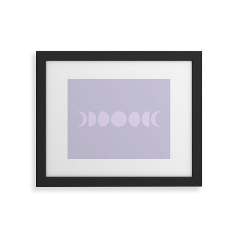 Colour Poems Minimal Moon Phases Lilac Framed Art Print