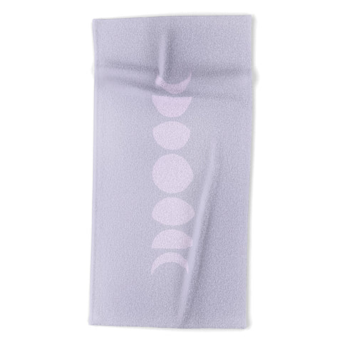 Colour Poems Minimal Moon Phases Lilac Beach Towel