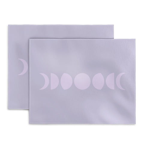 Colour Poems Minimal Moon Phases Lilac Placemat