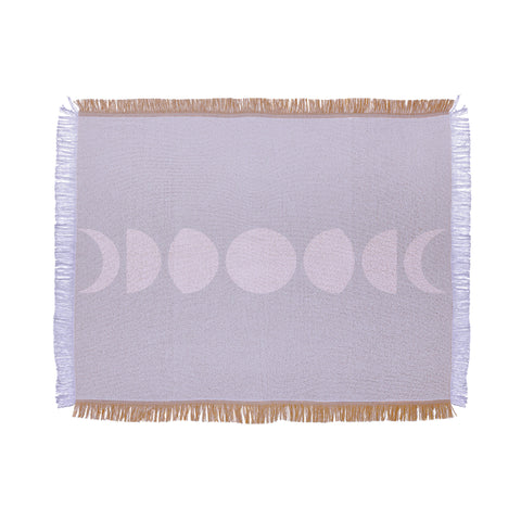 Colour Poems Minimal Moon Phases Lilac Throw Blanket