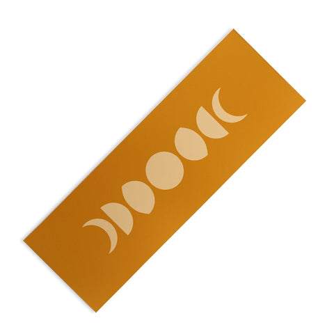 Colour Poems Minimal Moon Phases Orange Yoga Mat