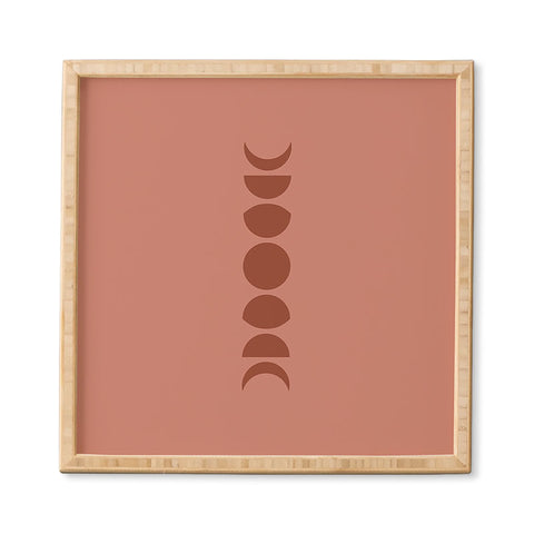 Colour Poems Minimal Moon Phases Red Framed Wall Art