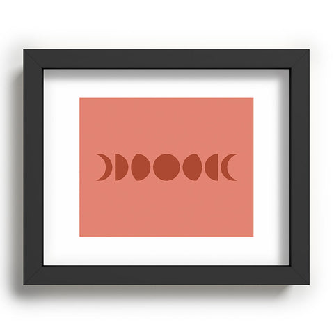 Colour Poems Minimal Moon Phases Red Recessed Framing Rectangle