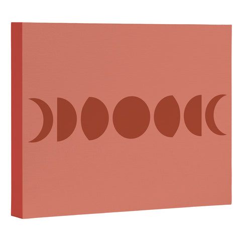 Colour Poems Minimal Moon Phases Red Art Canvas
