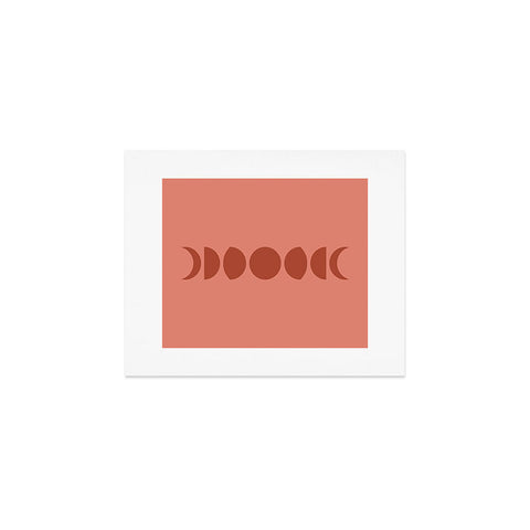 Colour Poems Minimal Moon Phases Red Art Print