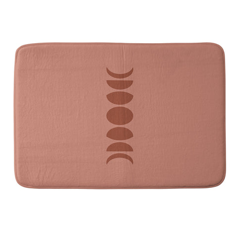 Colour Poems Minimal Moon Phases Red Memory Foam Bath Mat