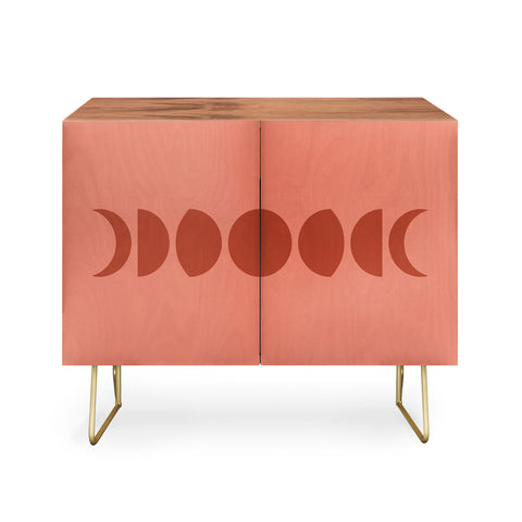 Colour Poems Minimal Moon Phases Red Credenza
