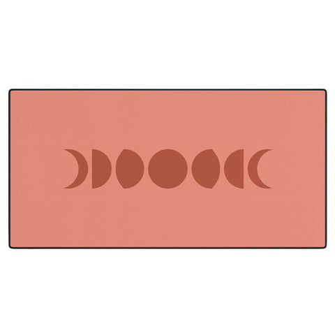 Colour Poems Minimal Moon Phases Red Desk Mat