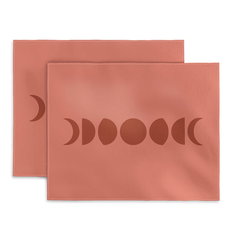 Colour Poems Minimal Moon Phases Red Placemat