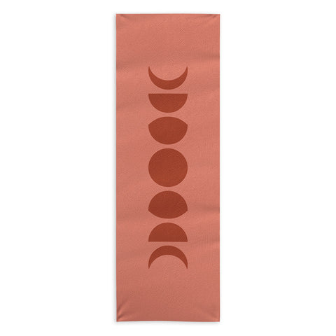 Colour Poems Minimal Moon Phases Red Yoga Towel