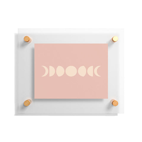 Colour Poems Minimal Moon Phases Rose Floating Acrylic Print