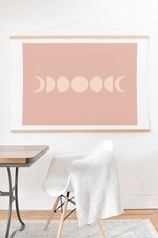 Colour Poems Minimal Moon Phases Rose Art Print And Hanger