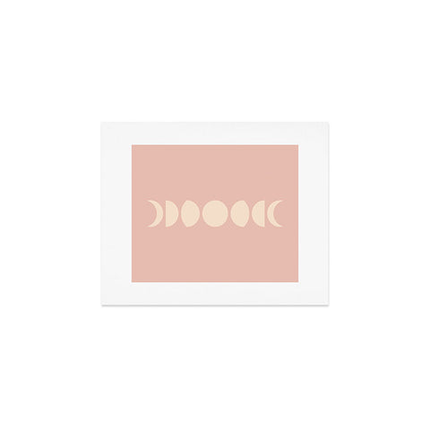 Colour Poems Minimal Moon Phases Rose Art Print