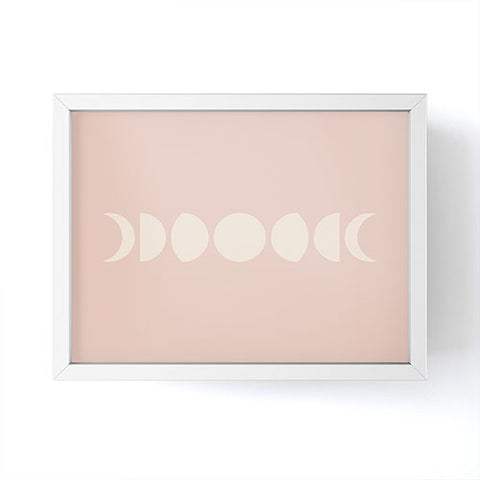 Colour Poems Minimal Moon Phases Rose Framed Mini Art Print