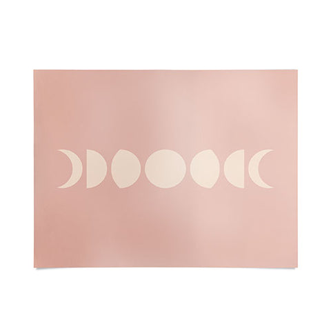 Colour Poems Minimal Moon Phases Rose Poster