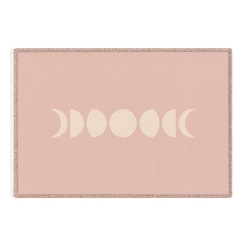 Colour Poems Minimal Moon Phases Rose Outdoor Rug