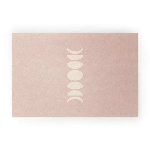 Colour Poems Minimal Moon Phases Rose Welcome Mat