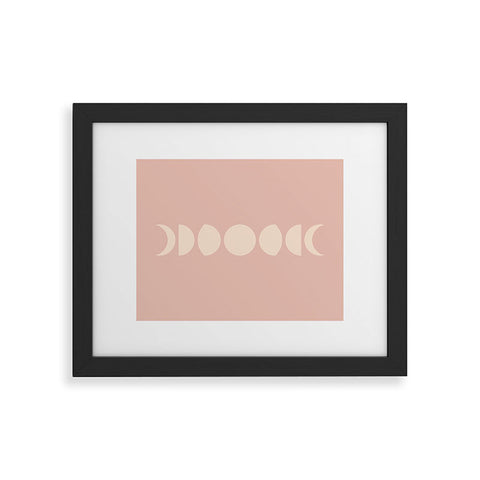 Colour Poems Minimal Moon Phases Rose Framed Art Print