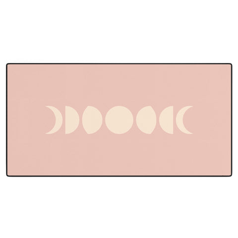 Colour Poems Minimal Moon Phases Rose Desk Mat