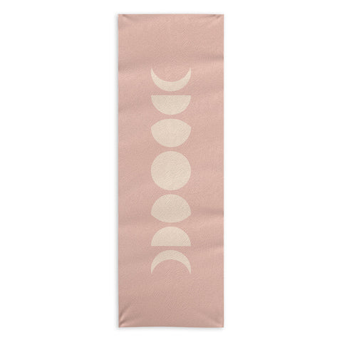 Colour Poems Minimal Moon Phases Rose Yoga Towel