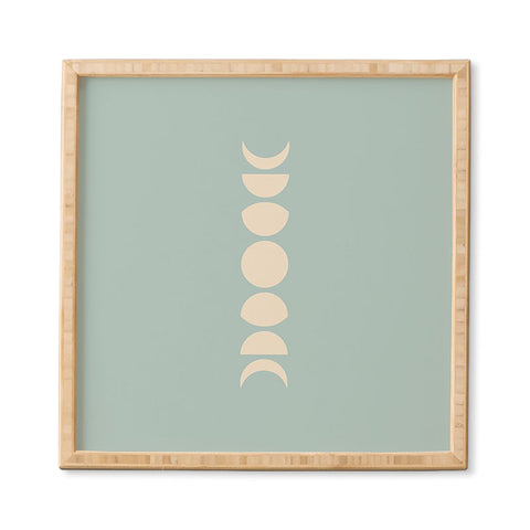 Colour Poems Minimal Moon Phases Sage Framed Wall Art