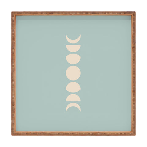 Colour Poems Minimal Moon Phases Sage Square Tray