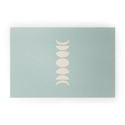 Colour Poems Minimal Moon Phases Sage Welcome Mat