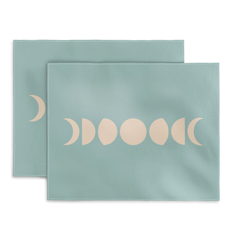 Colour Poems Minimal Moon Phases Sage Placemat