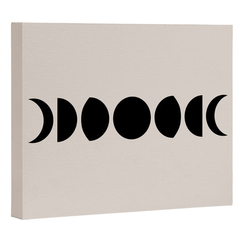 Colour Poems Minimal Moon Phases White Art Canvas