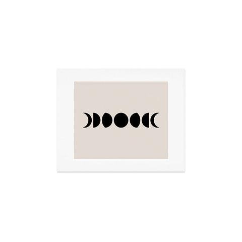 Colour Poems Minimal Moon Phases White Art Print