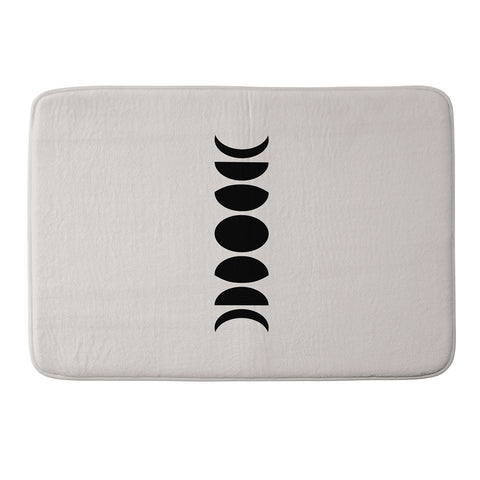 Colour Poems Minimal Moon Phases White Memory Foam Bath Mat