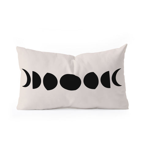 Colour Poems Minimal Moon Phases White Oblong Throw Pillow