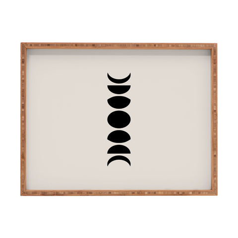 Colour Poems Minimal Moon Phases White Rectangular Tray