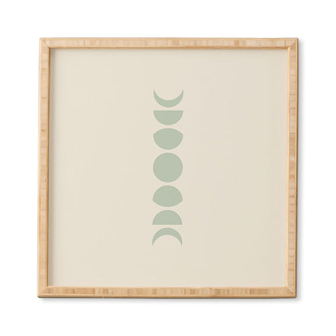 Colour Poems Minimal Moon Phases White Sage Framed Wall Art
