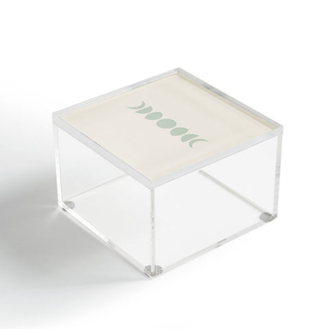 Colour Poems Minimal Moon Phases White Sage Acrylic Box