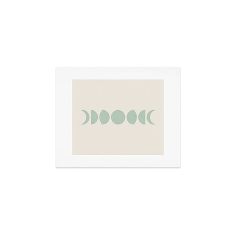 Colour Poems Minimal Moon Phases White Sage Art Print