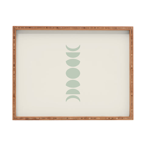 Colour Poems Minimal Moon Phases White Sage Rectangular Tray