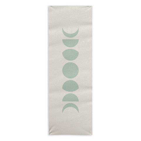 Colour Poems Minimal Moon Phases White Sage Yoga Towel